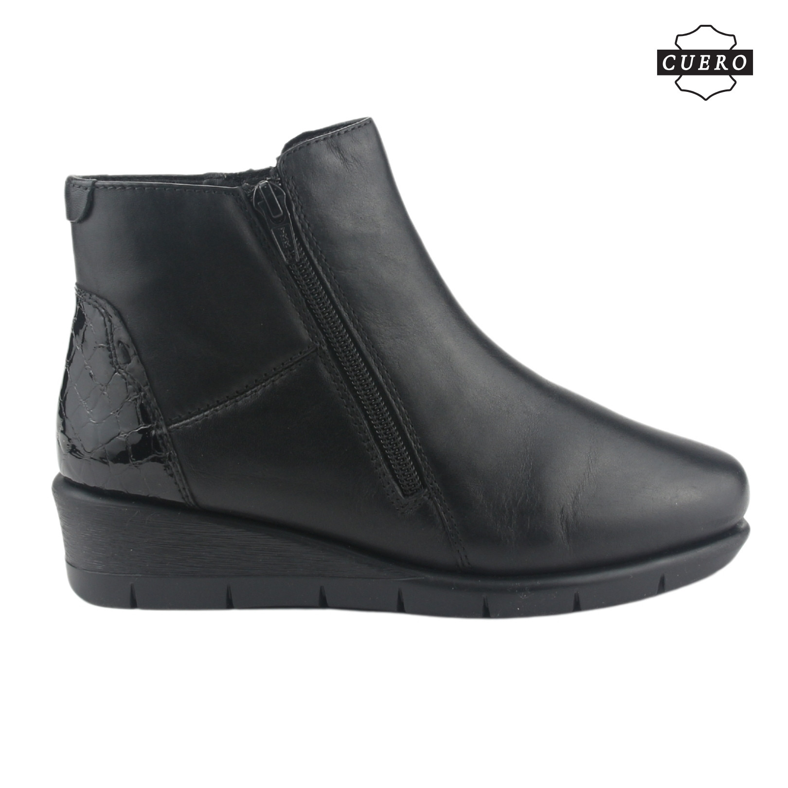 BOTÍN MUJER CUERO NEGRO CHALADA CALAFATE-2 CASUAL - 2