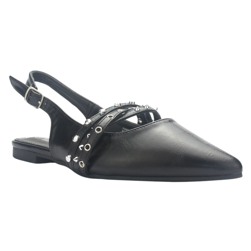 BALLERINA CHALADA MUJER MARIS-6 NEGRO CASUAL - 2