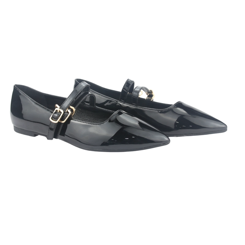 BALLERINA CHALADA MUJER MARIS-5 NEGRO CASUAL - 5