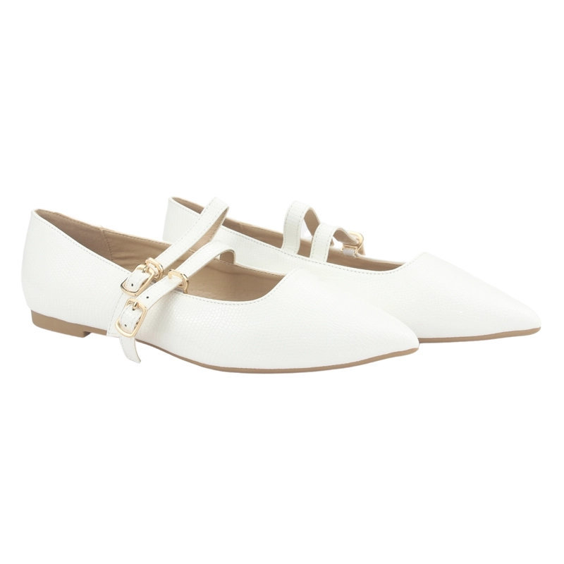 BALLERINA CHALADA MUJER MARIS-5 BLANCO CASUAL - 4