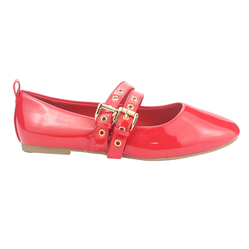 BALLERINA CHALADA MUJER MIU-3 ROJO CASUAL - 1