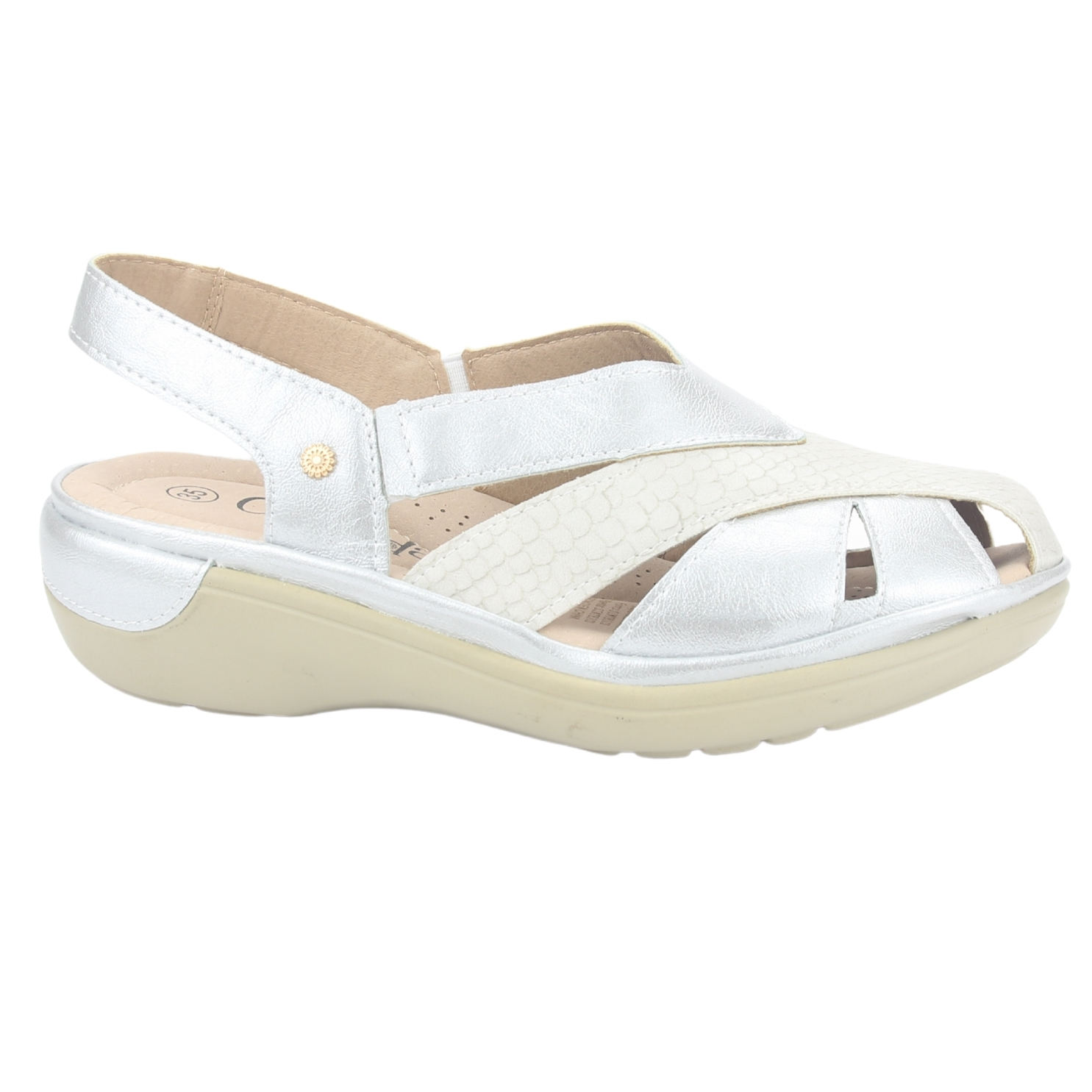 SANDALIA MUJER CHALADA PLATEADO MESTICO-1 CASUAL - 1