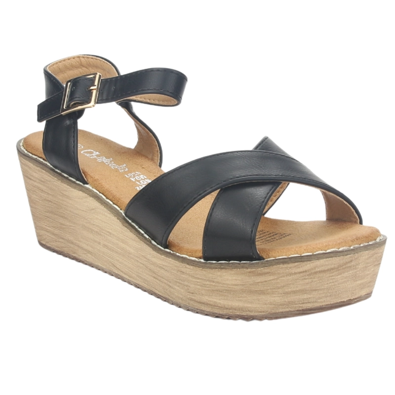 SANDALIA MUJER CHALADA NEGRO TALA-1 PLATAFORMA - 3