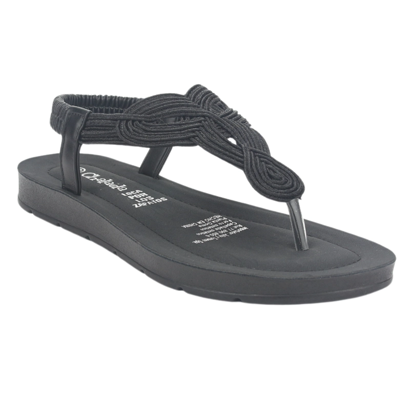 SANDALIA MUJER CHALADA NEGRO QUINA-1 PLANO - 3