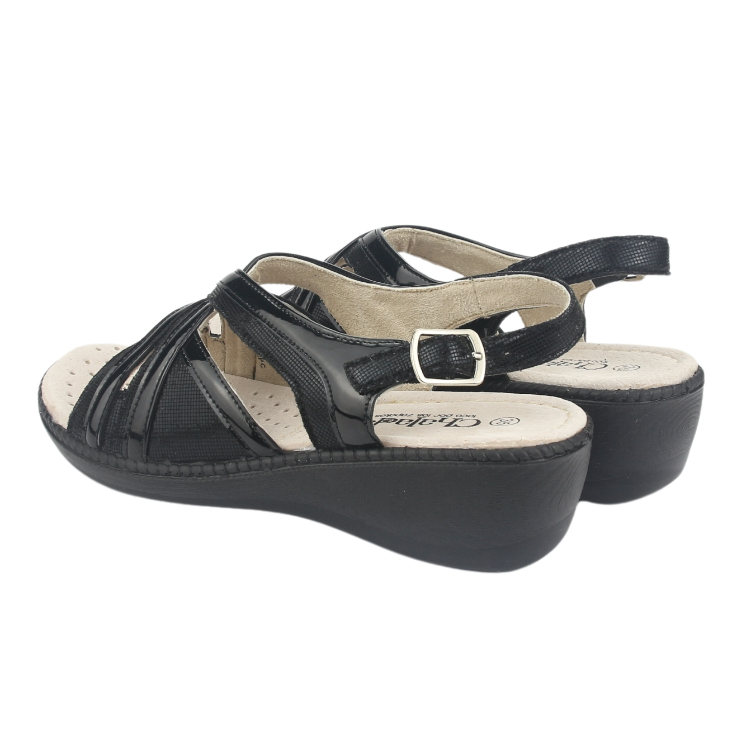 SANDALIA MUJER CHALADA NEGRO LUPE-83 CASUAL - 6