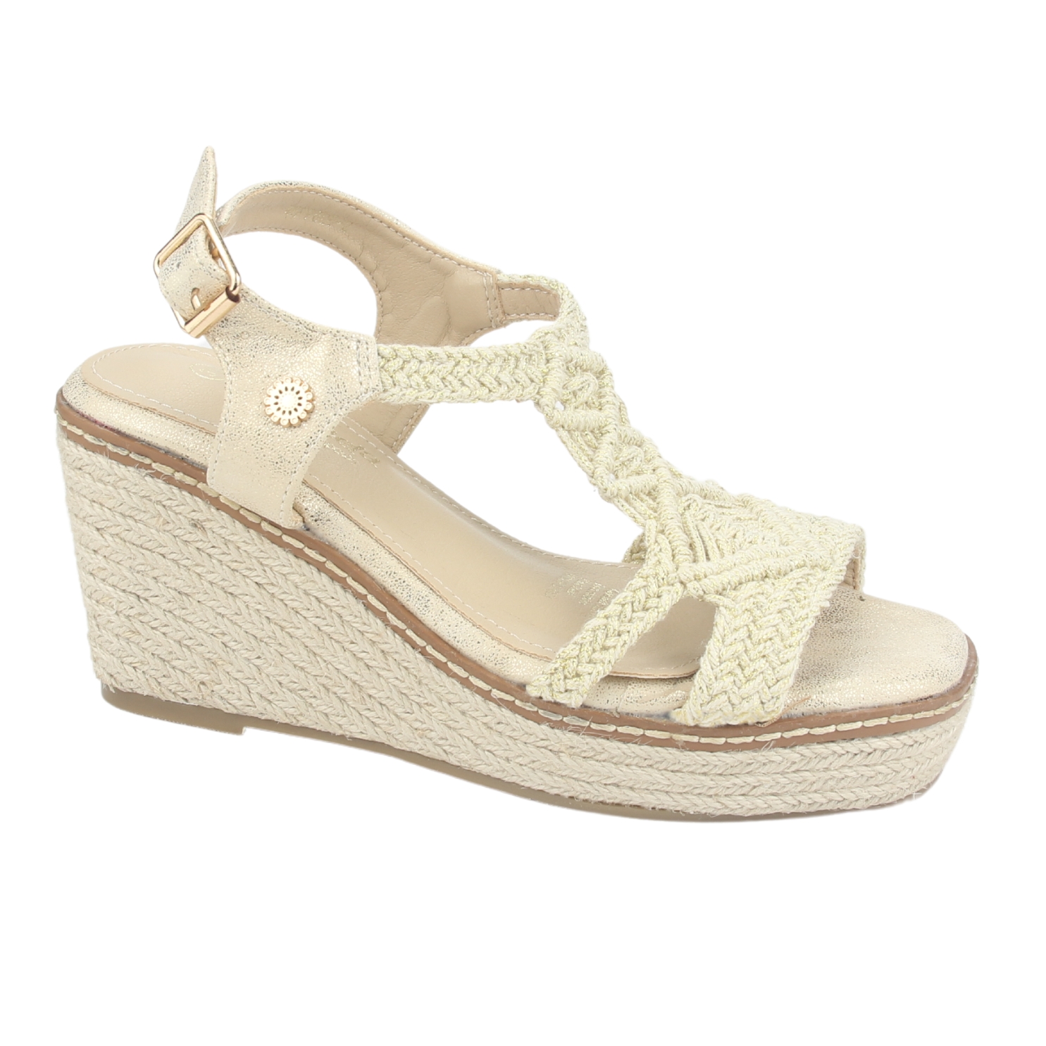 SANDALIA MUJER CHALADA DORADO POLE-2 CASUAL - 1