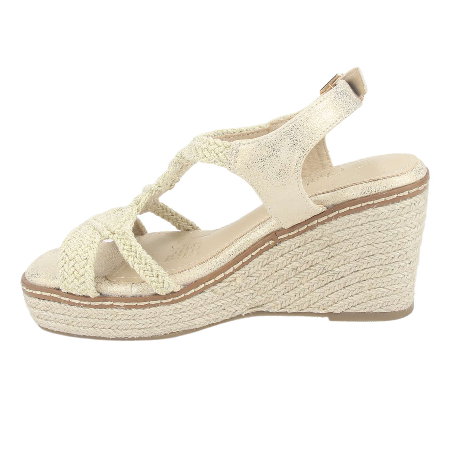 SANDALIA MUJER CHALADA DORADO POLE-2 CASUAL - 2