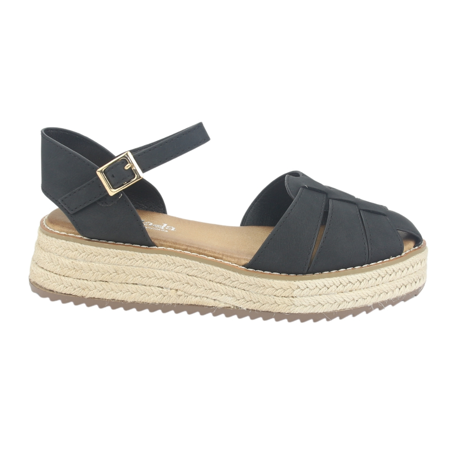 SANDALIA MUJER CHALADA NEGRO LILA-20 CASUAL - 1