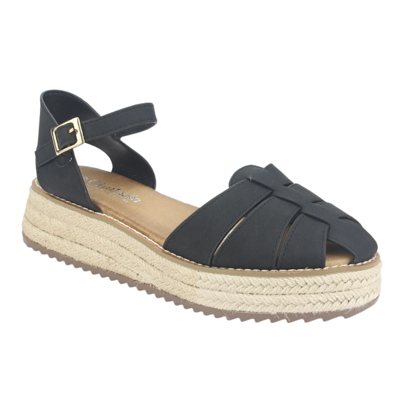 SANDALIA MUJER CHALADA NEGRO LILA-20 CASUAL - 3