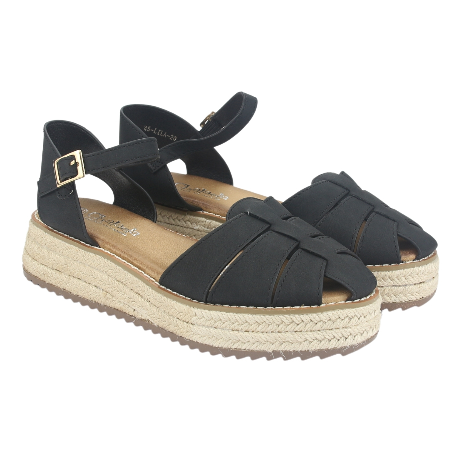 SANDALIA MUJER CHALADA NEGRO LILA-20 CASUAL - 5