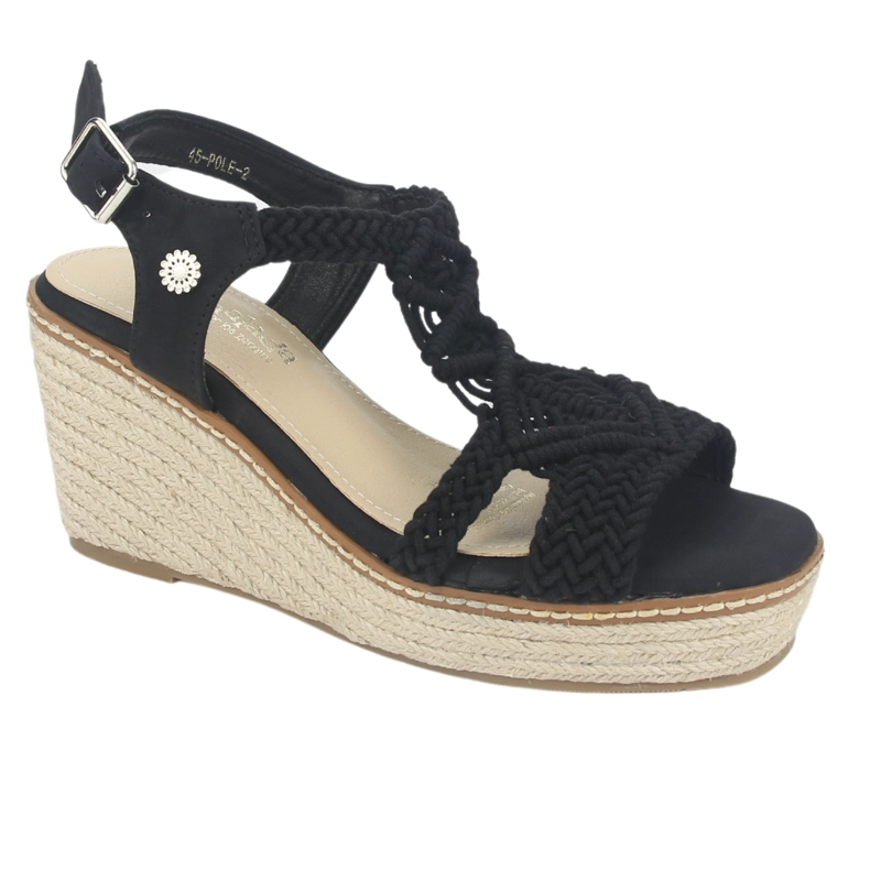 SANDALIA MUJER CHALADA NEGRO POLE-2 CASUAL - 3