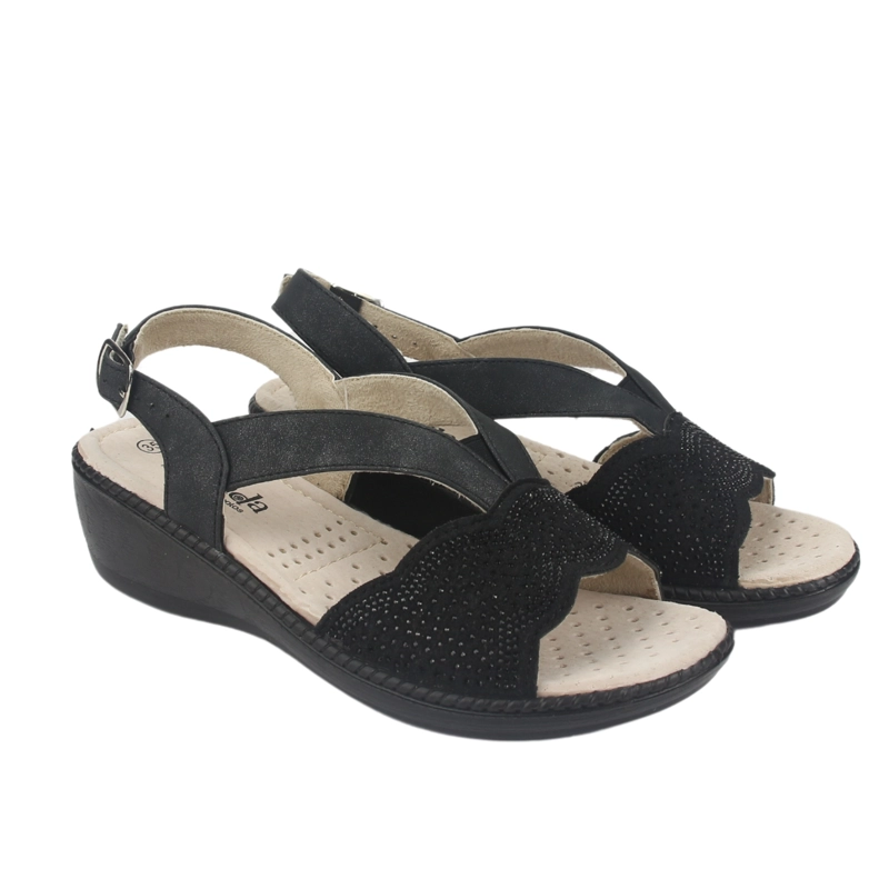 SANDALIA MUJER CHALADA NEGRO LUPE-81 CASUAL - 5