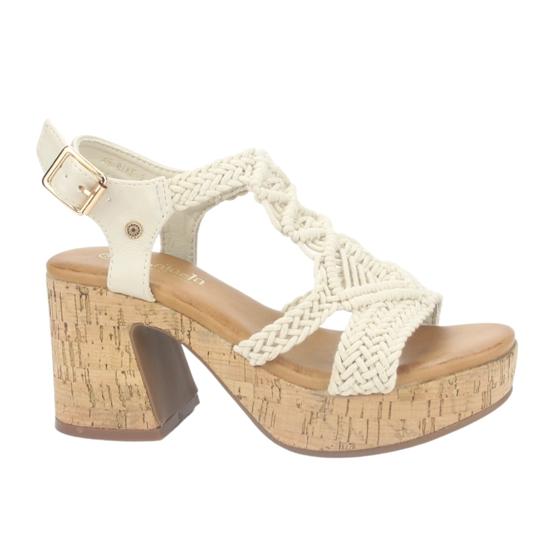 SANDALIA MUJER CHALADA BEIGE WIKE-1 PLATAFORMA - 1