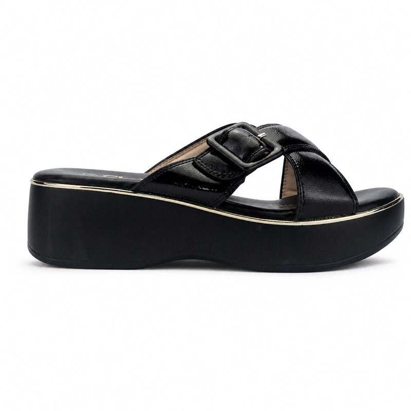 SANDALIA MUJER CHALADA NEGRO TOTA-53 PLATAFORMA - 1