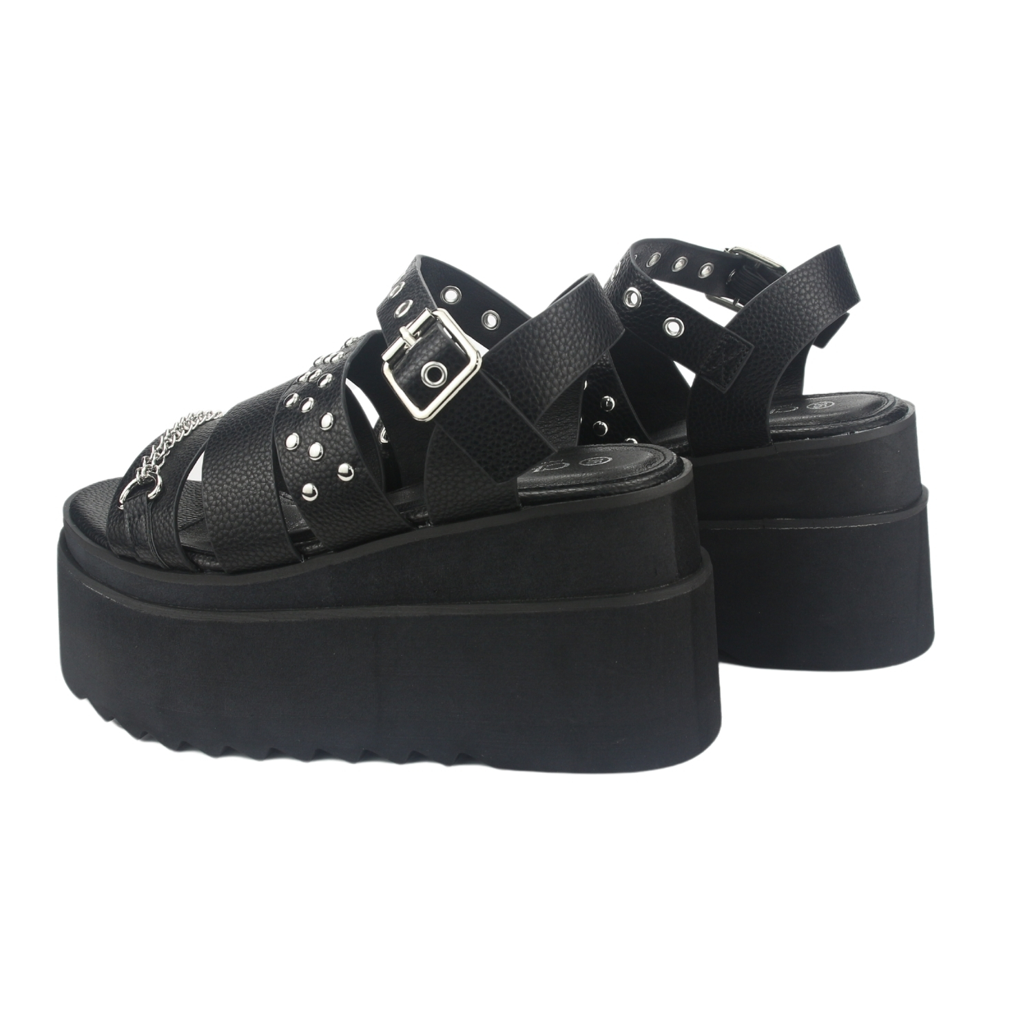 SANDALIA MUJER CHALADA NEGRO VEX-5 PLATAFORMA - 6