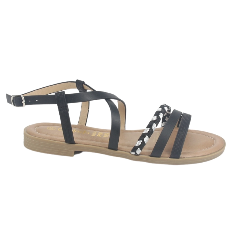 SANDALIA MUJER CHALADA NEGRO CALL-26 PLANA - 1