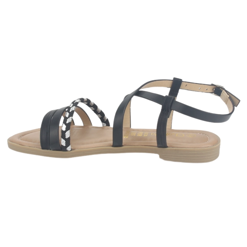 SANDALIA MUJER CHALADA NEGRO CALL-26 PLANA - 2