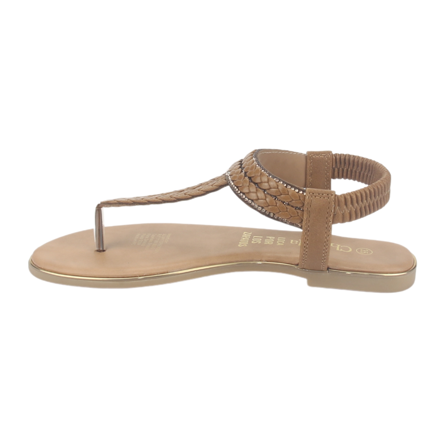 SANDALIA MUJER CHALADA CAMEL CALL-25 PLANA - 2