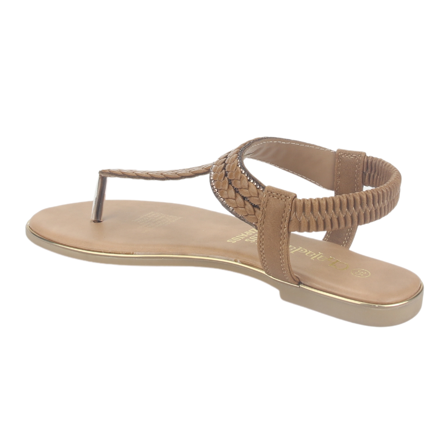 SANDALIA MUJER CHALADA CAMEL CALL-25 PLANA - 4