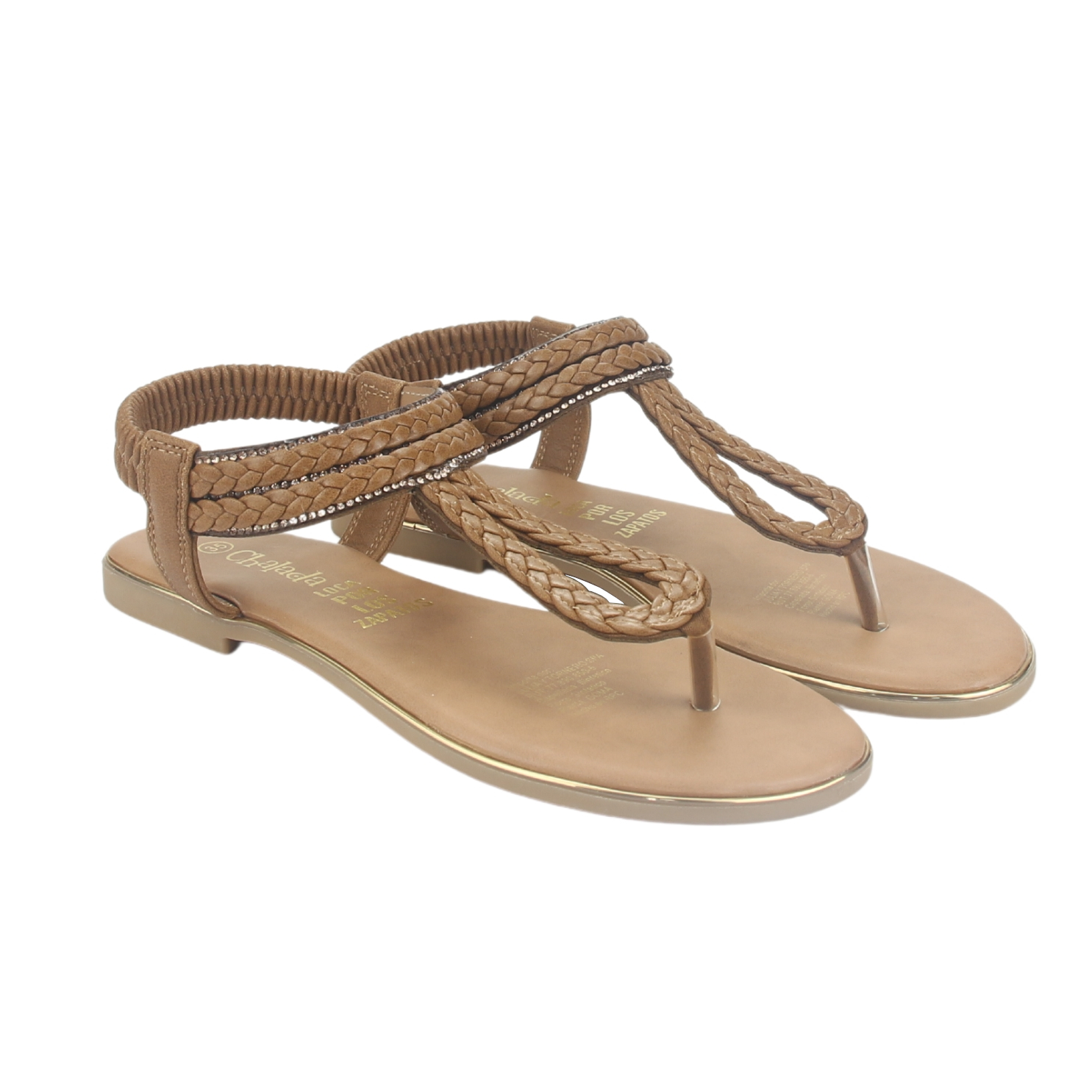 SANDALIA MUJER CHALADA CAMEL CALL-25 PLANA - 5