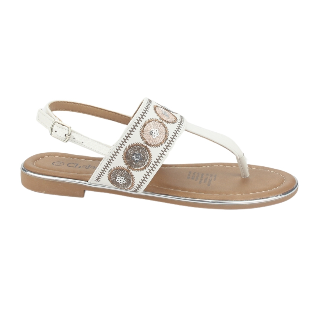 SANDALIA MUJER CHALADA BLANCO CALL-27 PLANA - 1