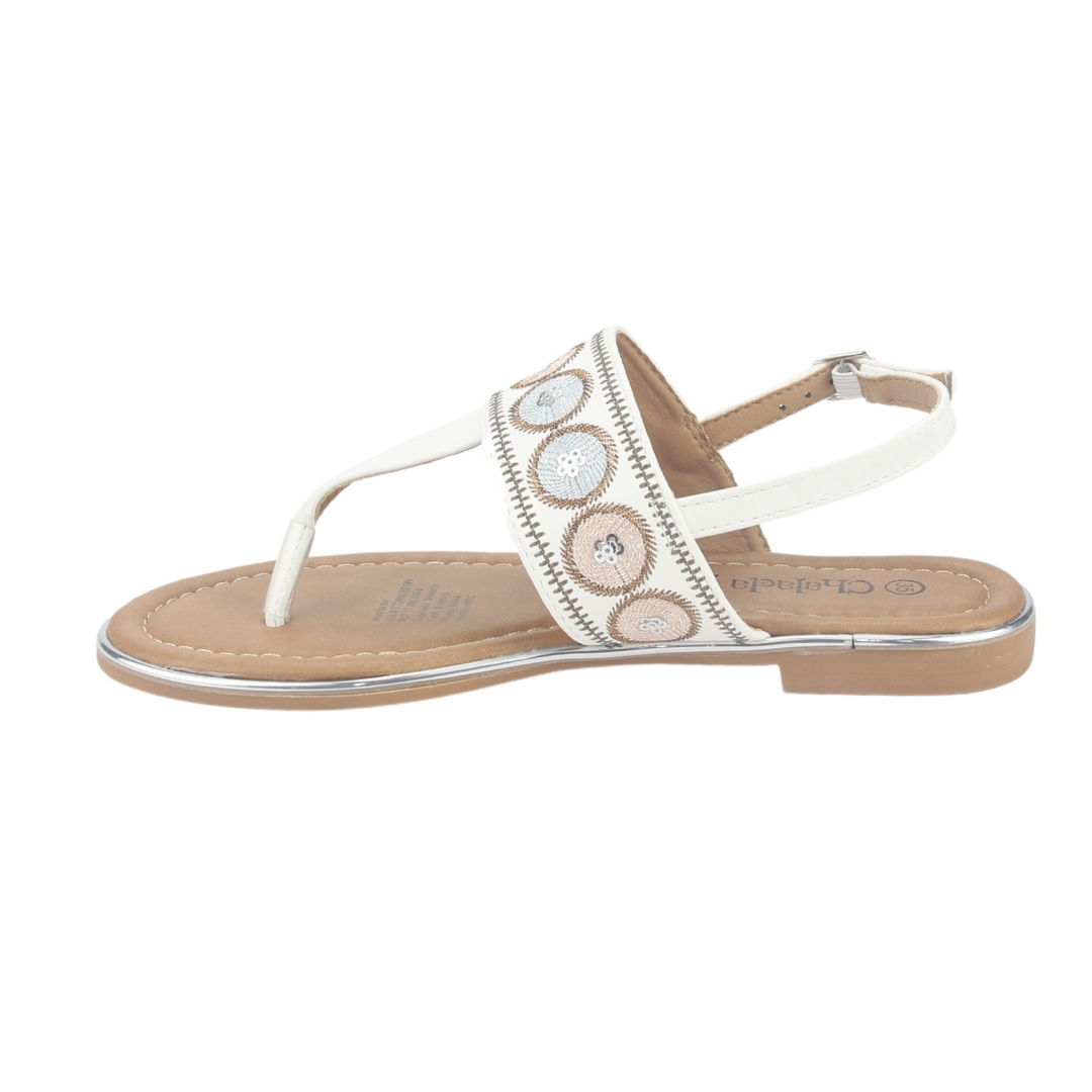 SANDALIA MUJER CHALADA BLANCO CALL-27 PLANA - 2