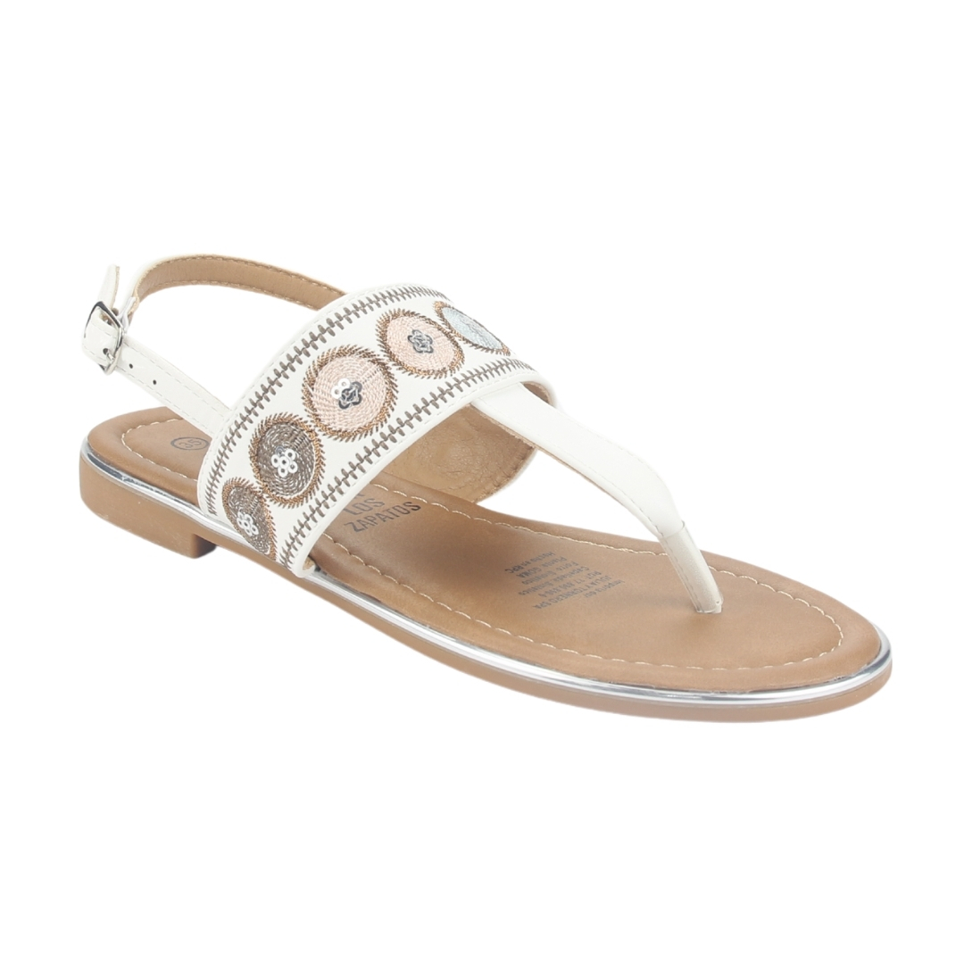 SANDALIA MUJER CHALADA BLANCO CALL-27 PLANA - 3