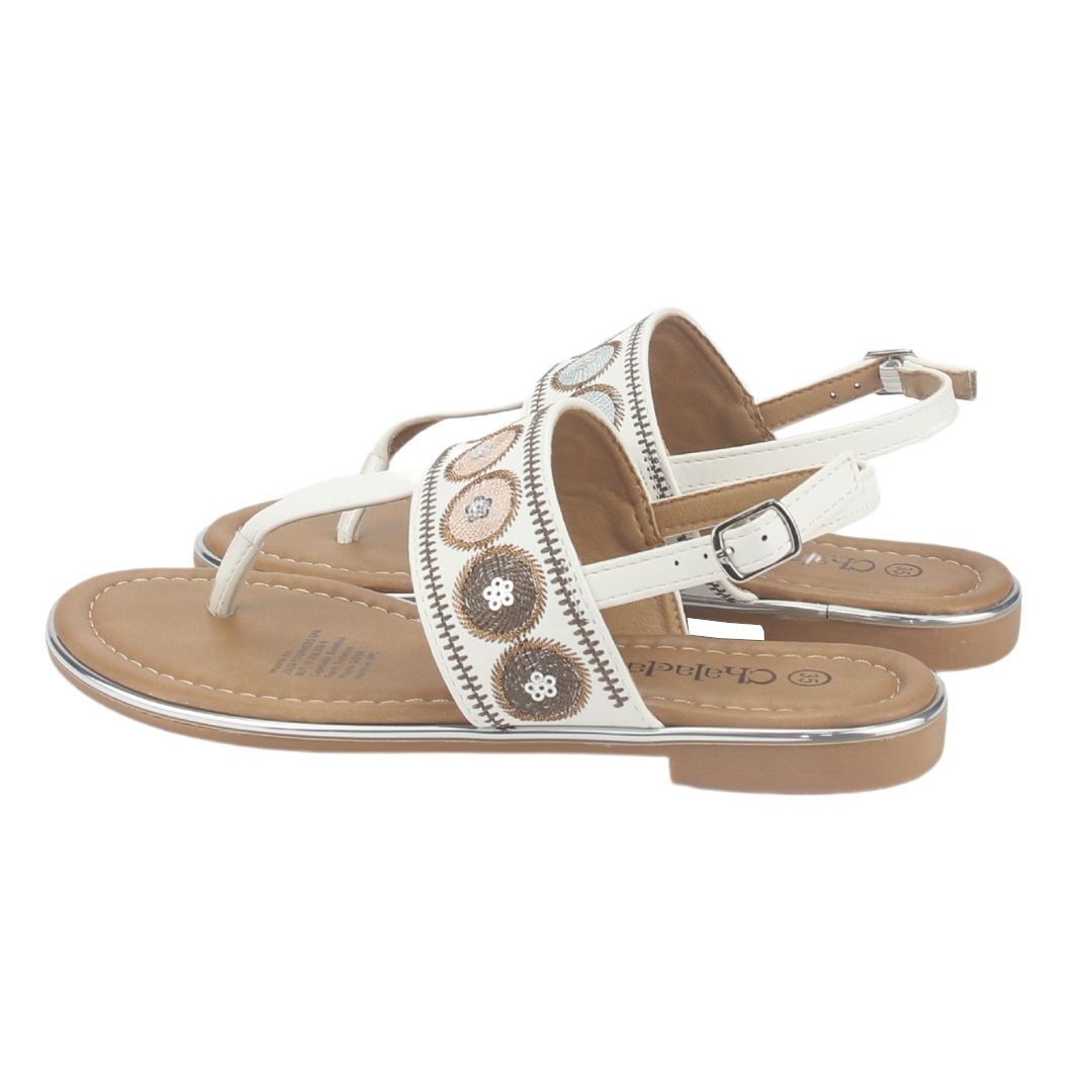 SANDALIA MUJER CHALADA BLANCO CALL-27 PLANA - 6