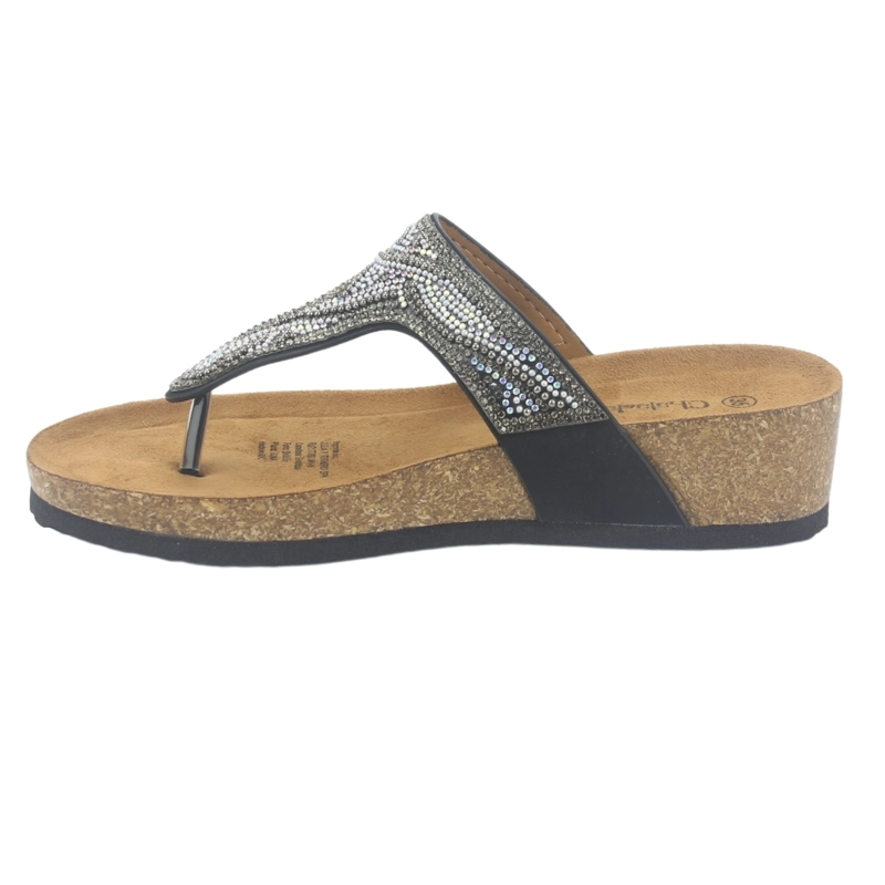 SANDALIA MUJER CHALADA NEGRO FIFO-2 CASUAL - 2