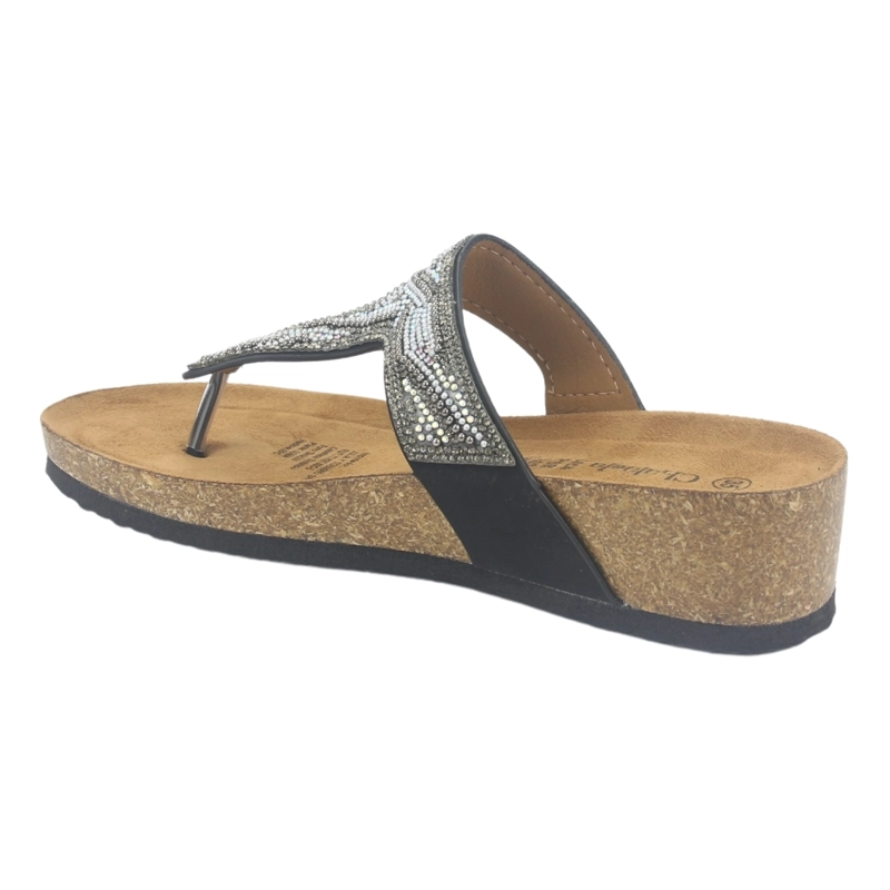 SANDALIA MUJER CHALADA NEGRO FIFO-2 CASUAL - 4