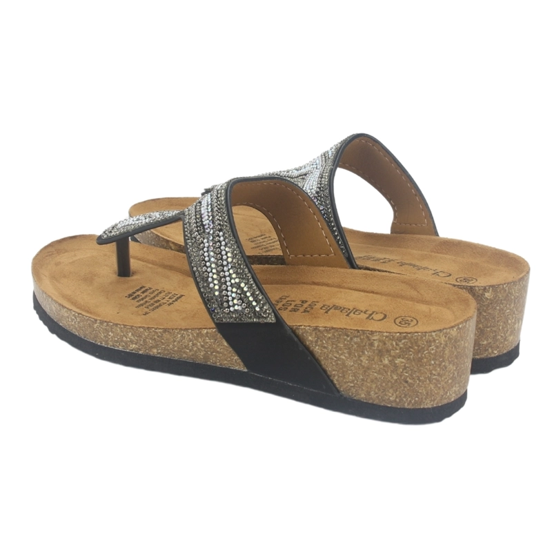 SANDALIA MUJER CHALADA NEGRO FIFO-2 CASUAL - 6