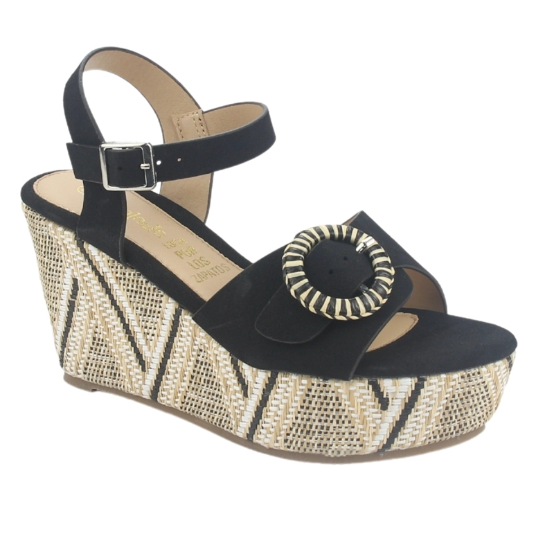 SANDALIA MUJER CHALADA NEGRO COMO-50 PLATAFORMA - 3