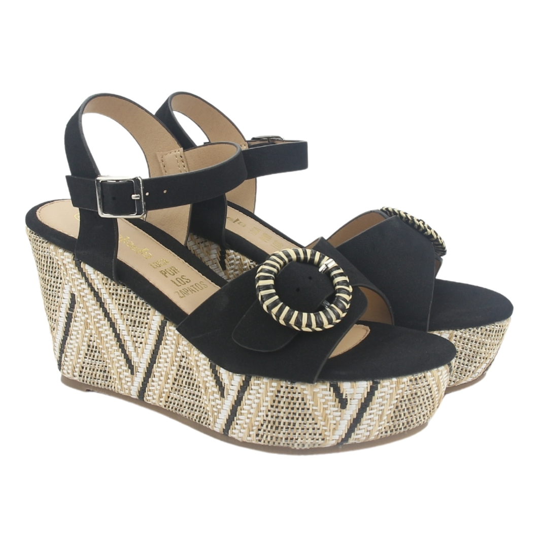 SANDALIA MUJER CHALADA NEGRO COMO-50 PLATAFORMA - 5