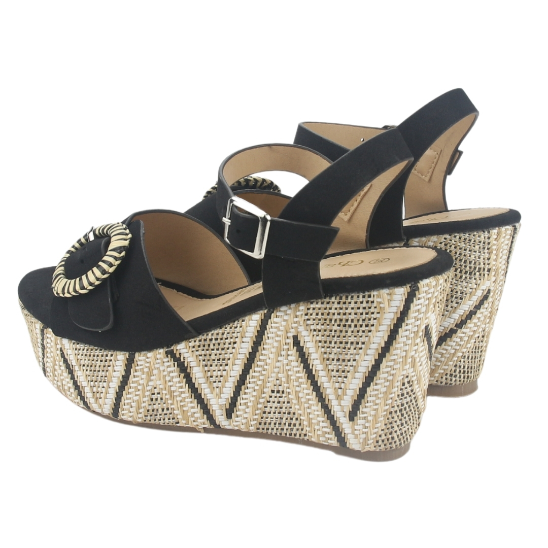 SANDALIA MUJER CHALADA NEGRO COMO-50 PLATAFORMA - 6
