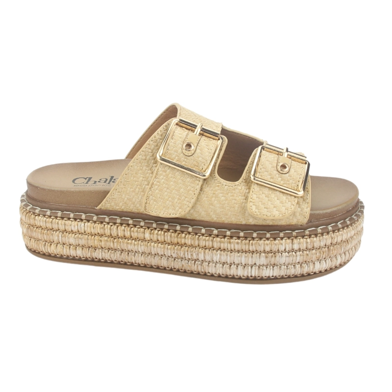 CHALADA SANDALIA MUJER CHALADA BEIGE YUKON-15 PLATAFORMA POKI