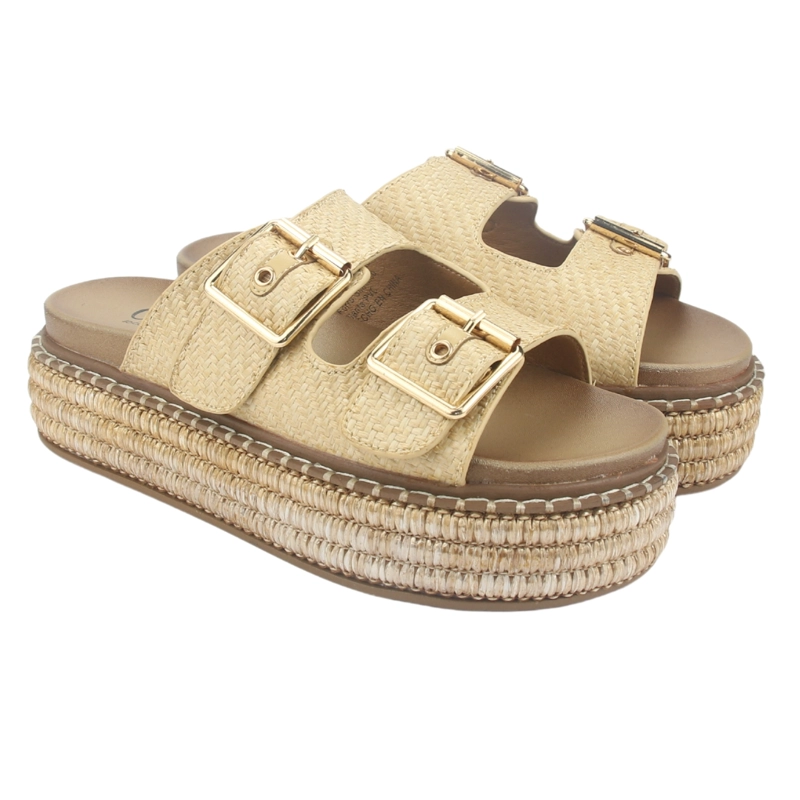 SANDALIA MUJER CHALADA BEIGE YUKON-15 PLATAFORMA POKI - 5