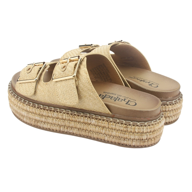 SANDALIA MUJER CHALADA BEIGE YUKON-15 PLATAFORMA POKI - 6