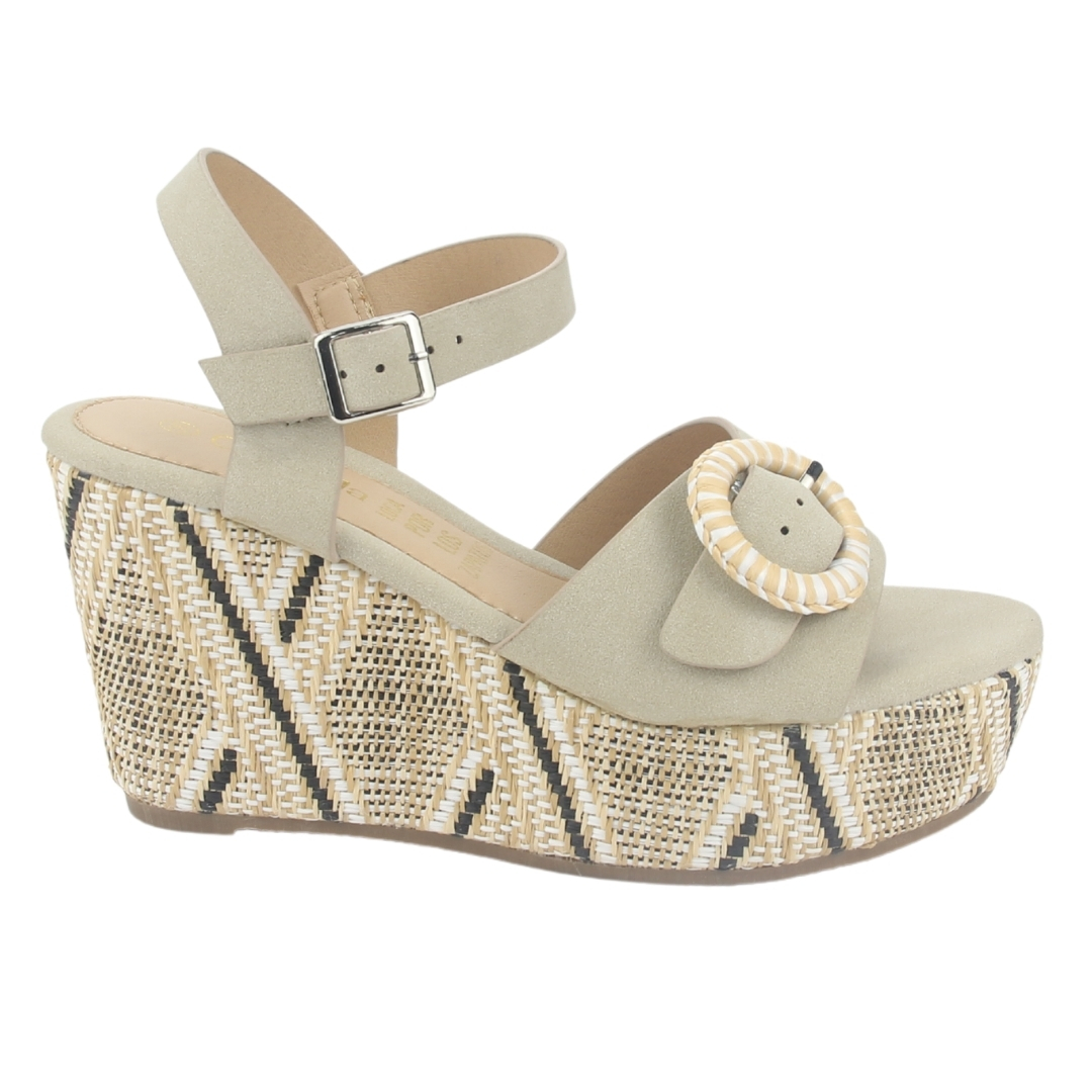 SANDALIA MUJER CHALADA BEIGE COMO-50 PLATAFORMA - 1