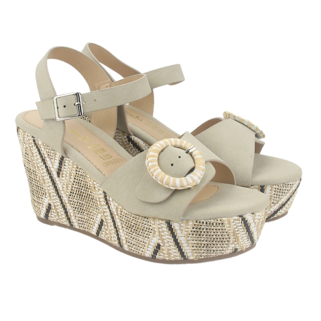SANDALIA MUJER CHALADA BEIGE COMO-50 PLATAFORMA - 5