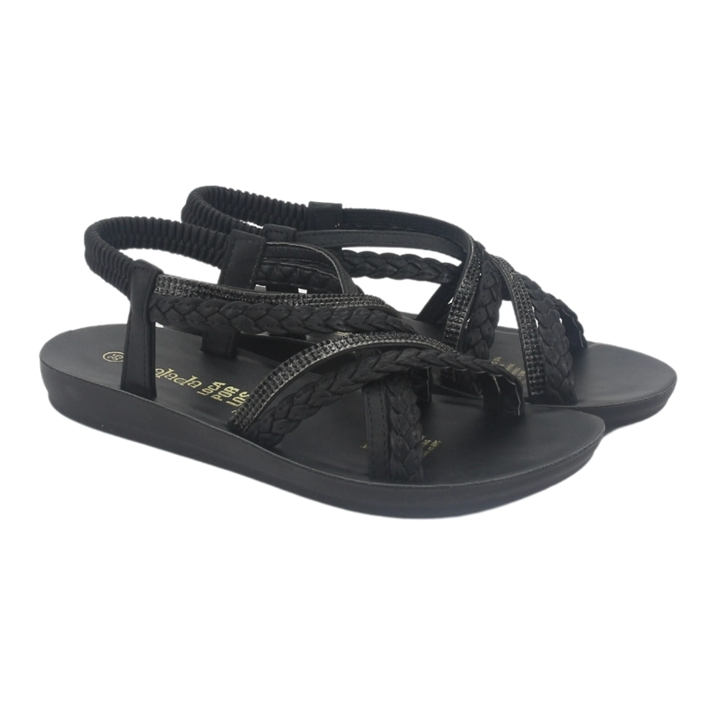 SANDALIA MUJER CHALADA NEGRO QUANTA-15 PLANO - 5