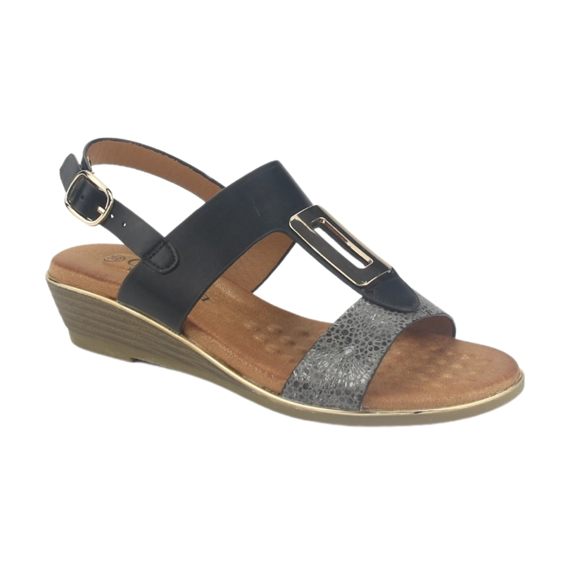 SANDALIA MUJER CHALADA NEGRO ALBA-7 CASUAL - 3