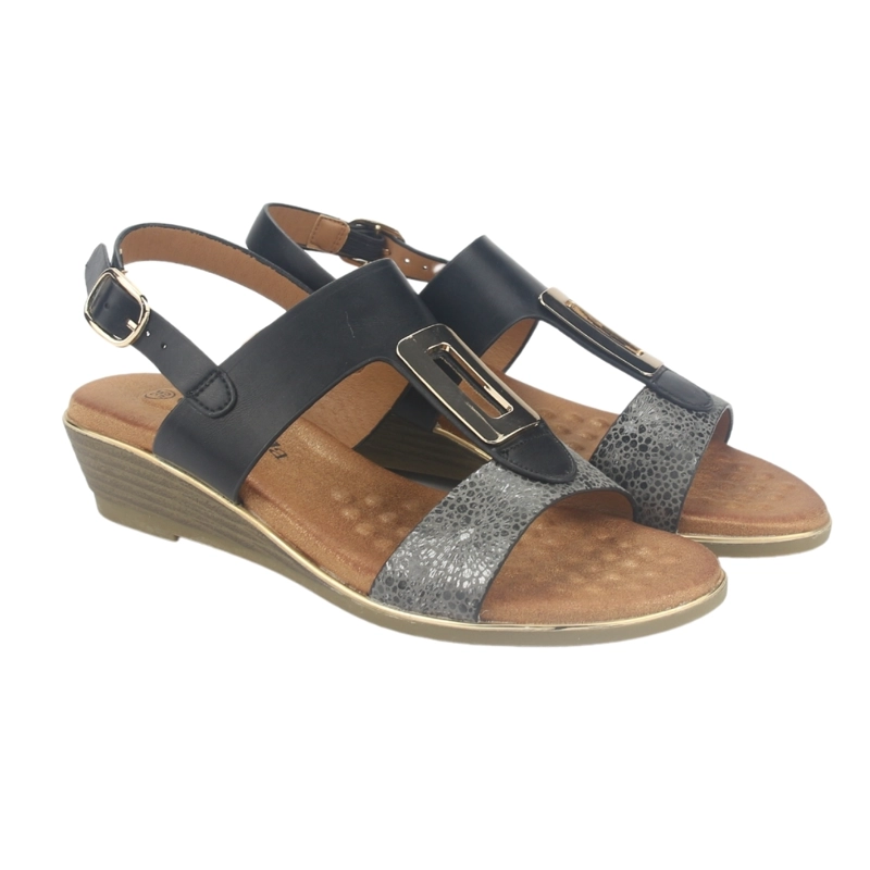 SANDALIA MUJER CHALADA NEGRO ALBA-7 CASUAL - 5
