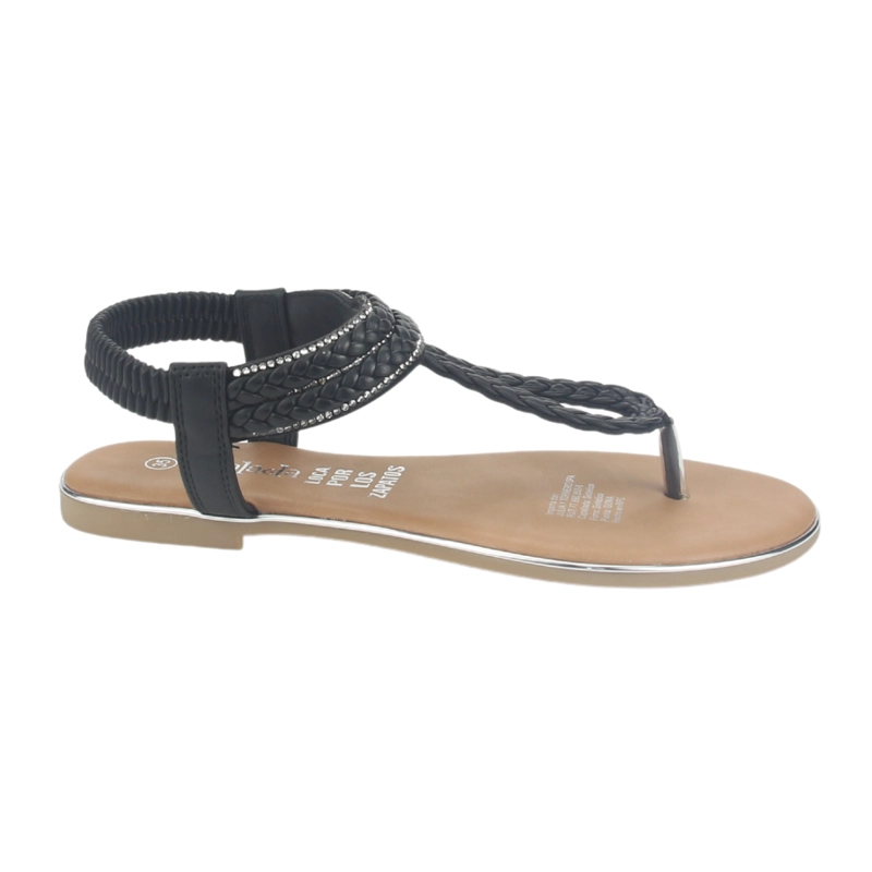 SANDALIA MUJER CHALADA NEGRO CALL-25 PLANA - 1