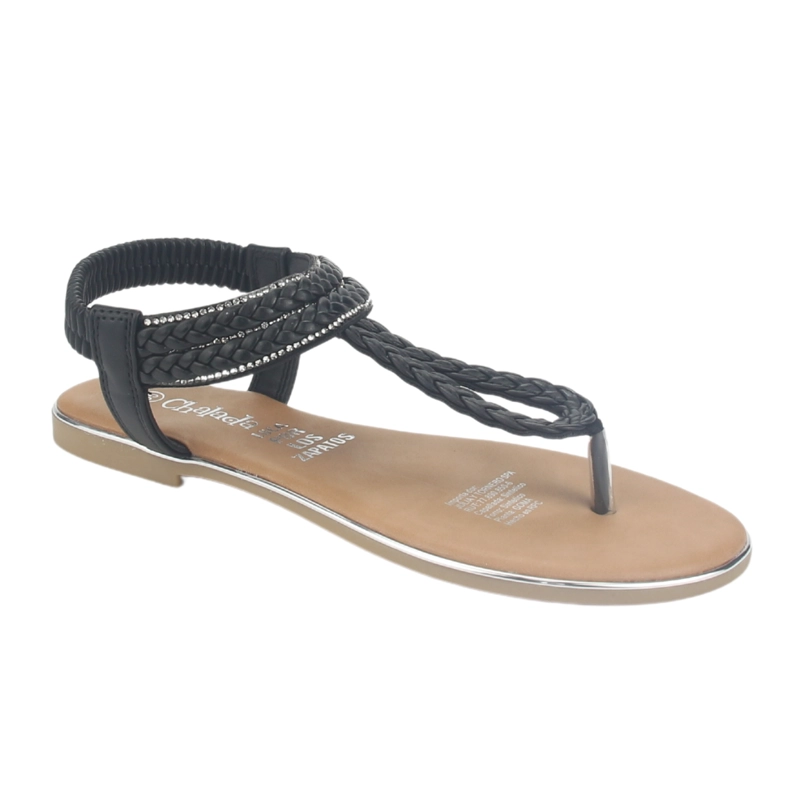 SANDALIA MUJER CHALADA NEGRO CALL-25 PLANA - 3