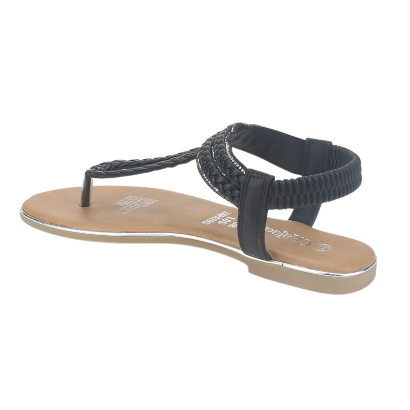 SANDALIA MUJER CHALADA NEGRO CALL-25 PLANA - 4