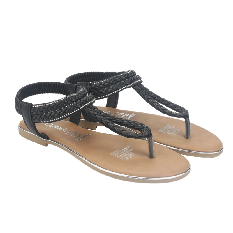 SANDALIA MUJER CHALADA NEGRO CALL-25 PLANA - 5