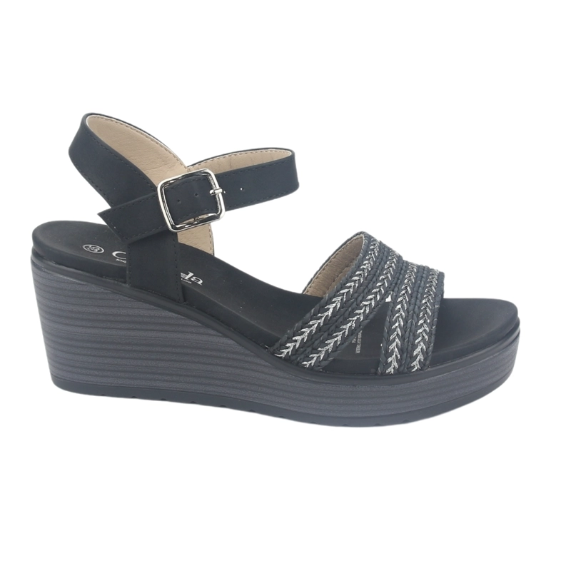 SANDALIA MUJER CHALADA NEGRO PADY-2 PLATAFORMA - 1