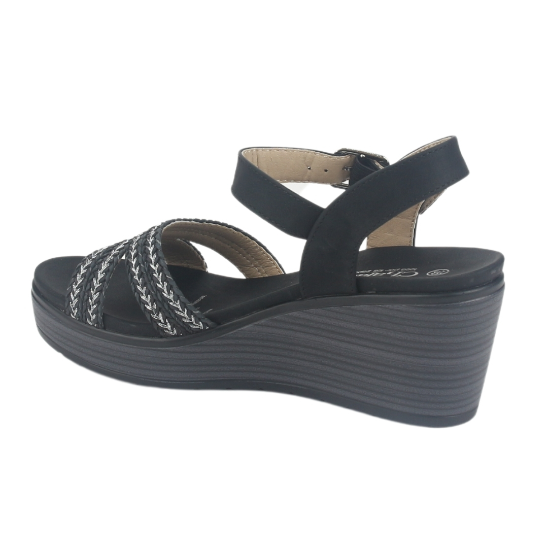 SANDALIA MUJER CHALADA NEGRO PADY-2 PLATAFORMA - 4