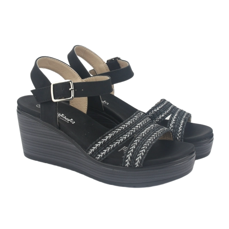 SANDALIA MUJER CHALADA NEGRO PADY-2 PLATAFORMA - 5