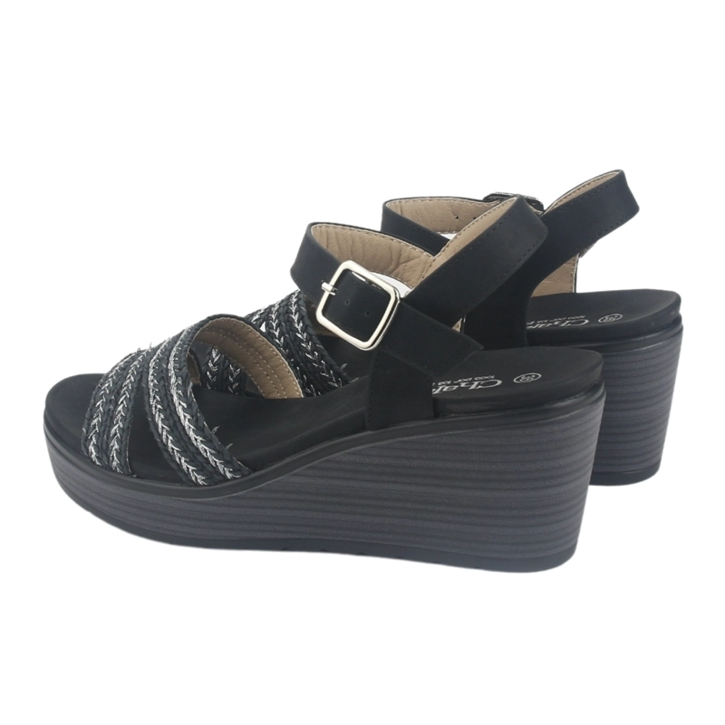 SANDALIA MUJER CHALADA NEGRO PADY-2 PLATAFORMA - 6